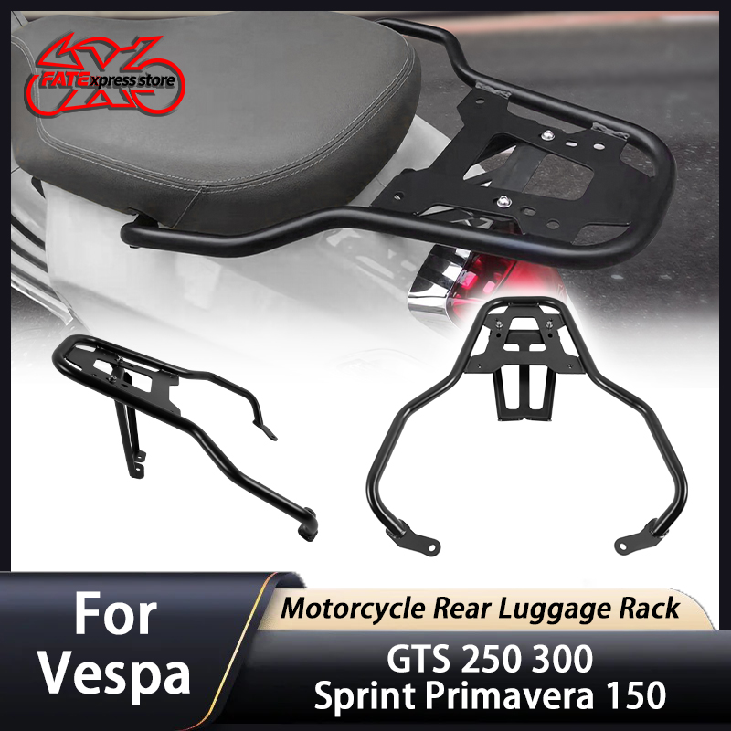 Motorcycle Luggage Rack Rear Carrier Steel - Per Vespa GTS 250 300 Sprint