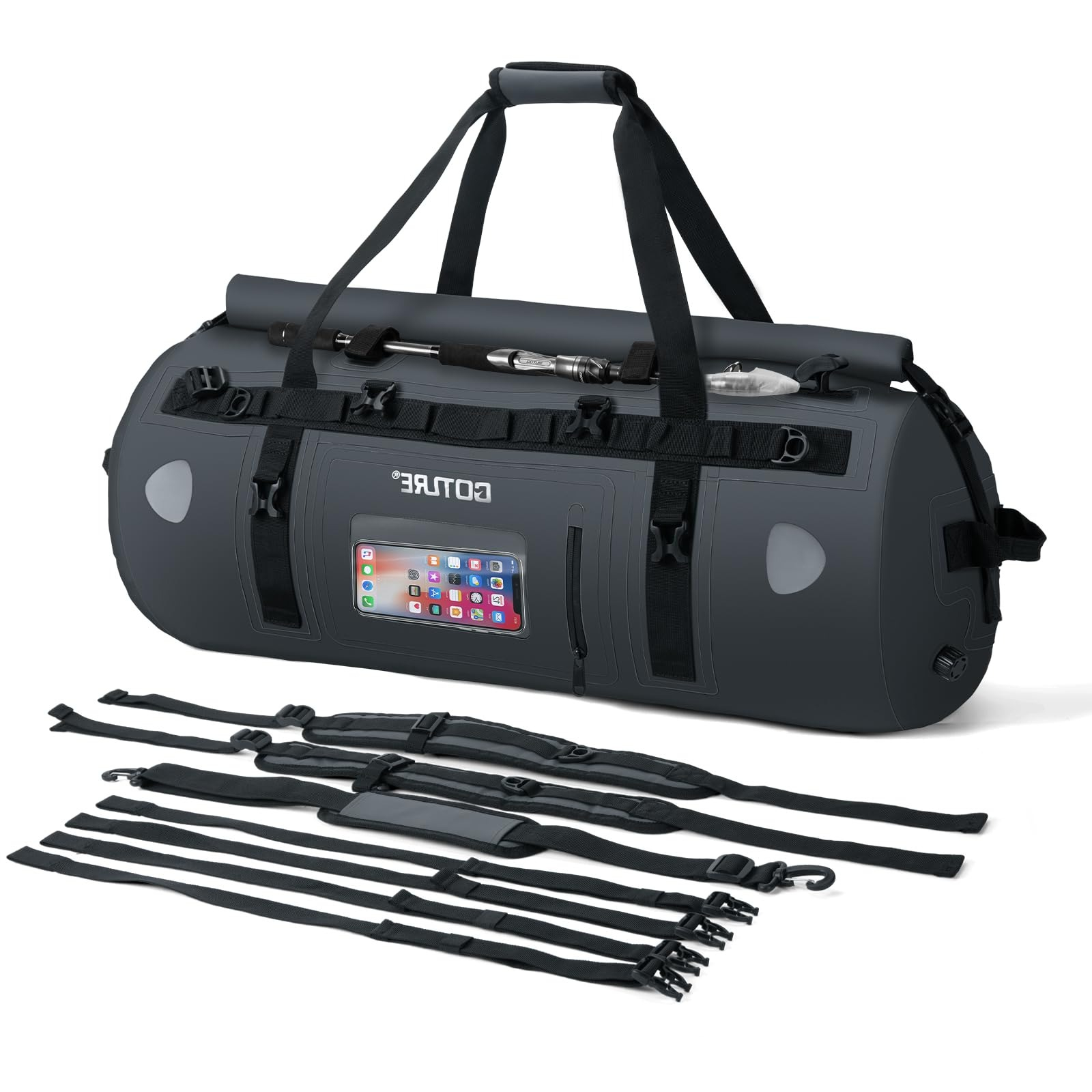 Motorcycle Tail Bag Waterproof Roll Top - Goture Borsa da moto asciutto Borsone