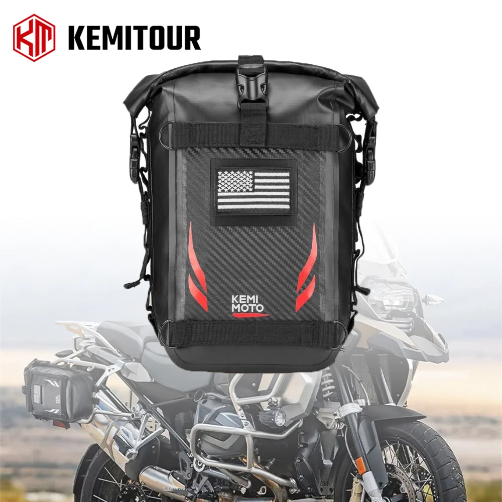 Motorcycle Crash Bar Waterproof Dry Bag - Borsa laterale impermeabile per moto, 6,5L,