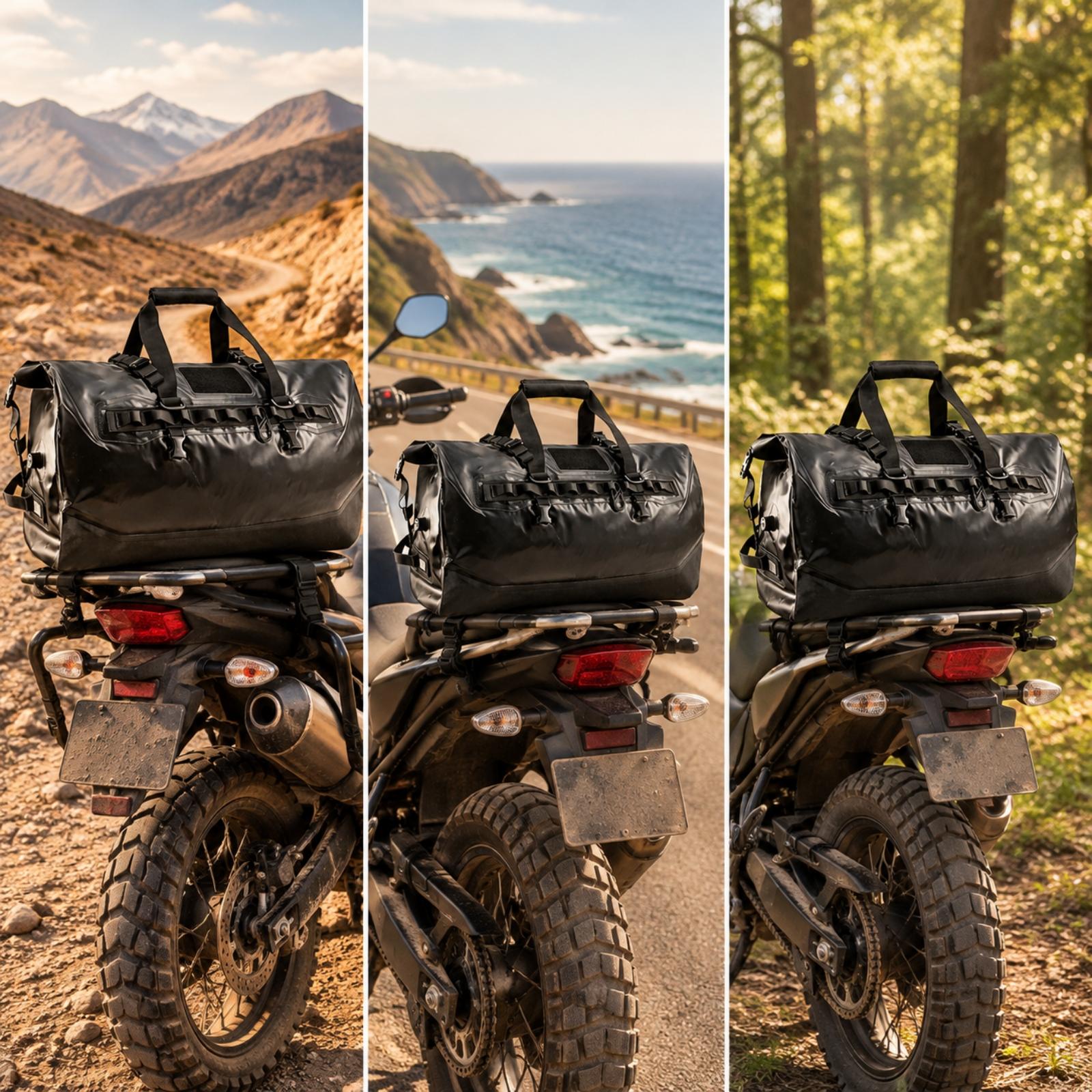 Motorcycle Tail Bag Waterproof Roll Top - Borsa da sella per moto con