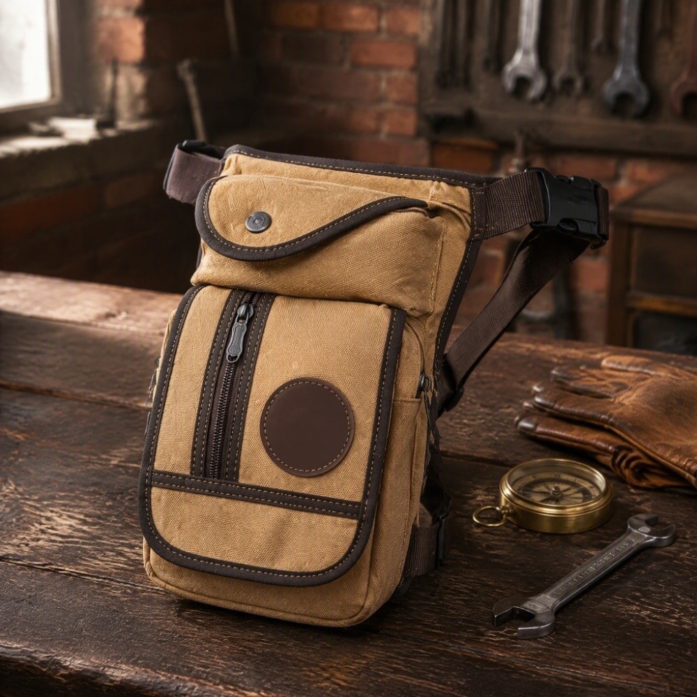 Motorcycle Leg Bag Drop Thigh Pouch - Borsa da uomo in tela, da