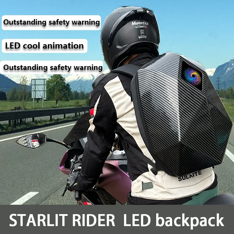 Motorcycle Helmet Backpack Waterproof Led - Zaino da ciclismo LED Knight con
