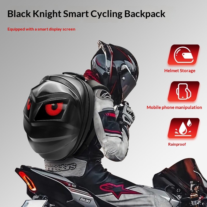 Motorcycle Helmet Backpack Waterproof Led - Zaino da moto con luci LED,
