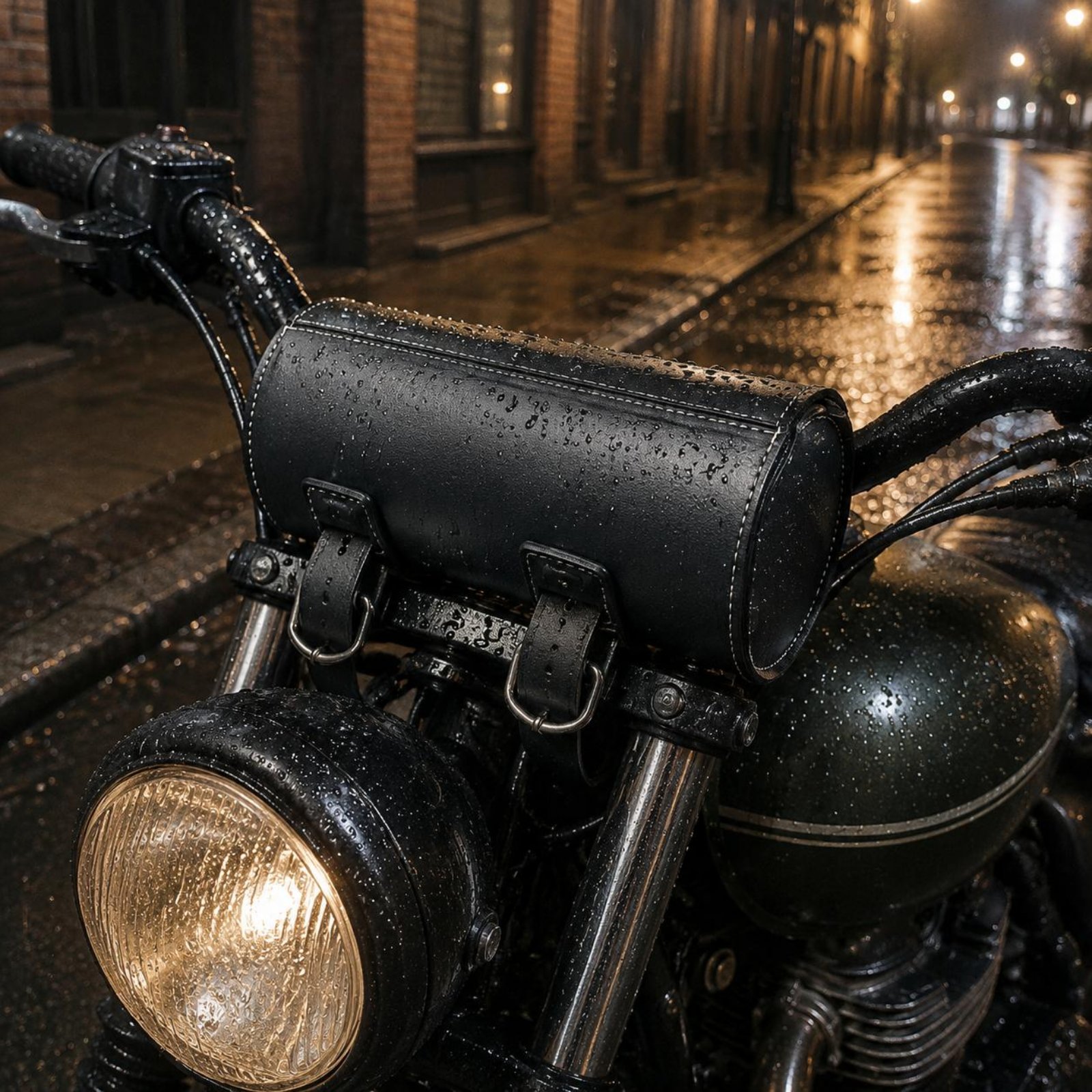 Waterproof Motorcycle Handlebar Bag Pouch - Borsa da moto vintage in pelle
