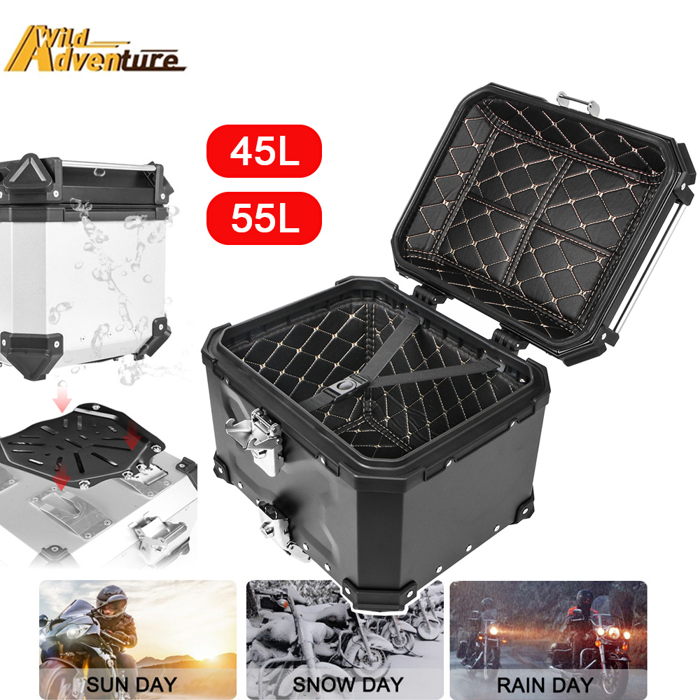 Per BMW Per VOGE 55L 45L Moto  - Aluminum Top Case Luggage Box 45L 55L recensione e prezzo