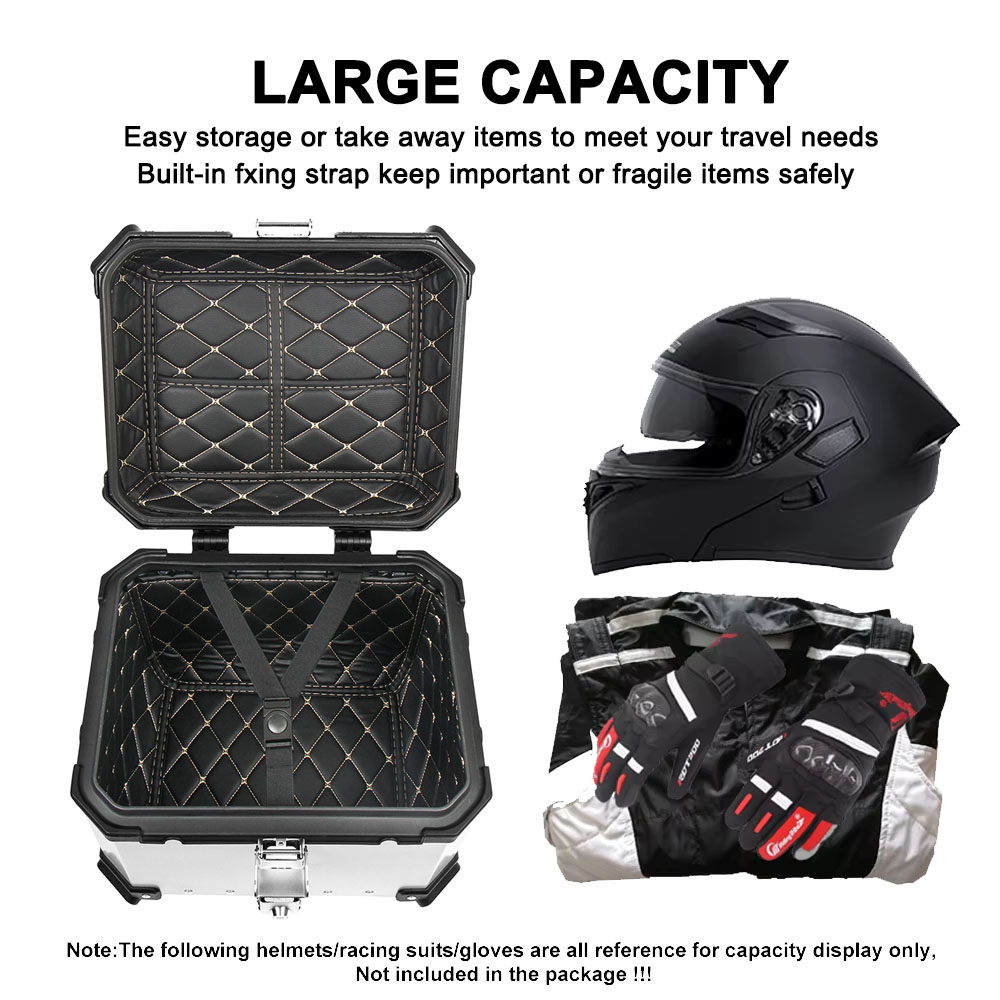 Per BMW Per VOGE 55L 45L Moto  - Aluminum Top Case Luggage Box 45L 55L recensione e prezzo
