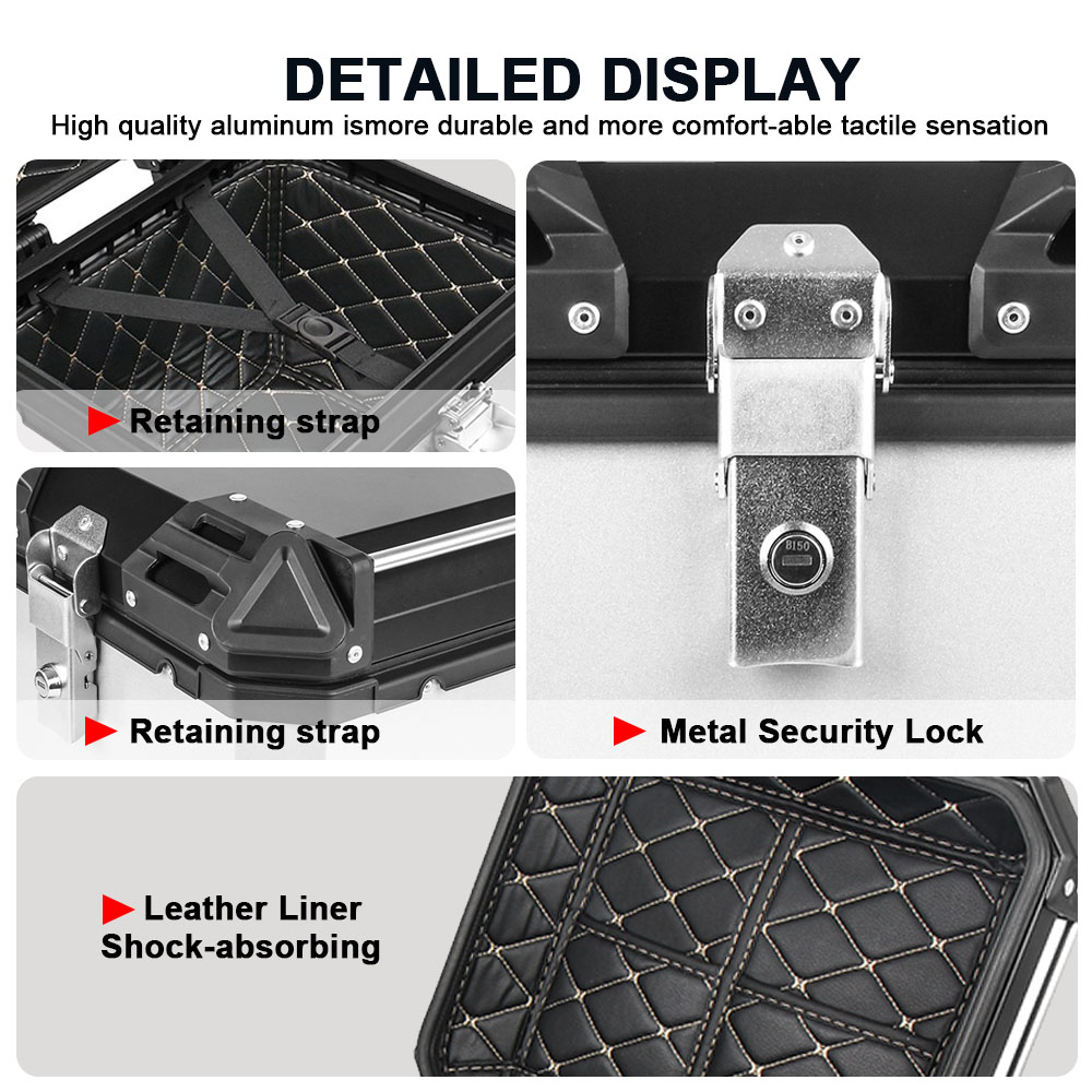 Per BMW Per VOGE 55L 45L Moto  - Aluminum Top Case Luggage Box 45L 55L recensione e prezzo