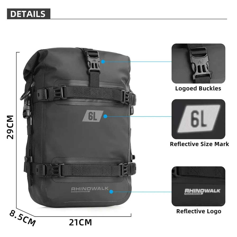Rhinowalk 6L Crash Bar Dry Bag - Motorcycle Crash Bar Waterproof Dry Bag recensione e prezzo