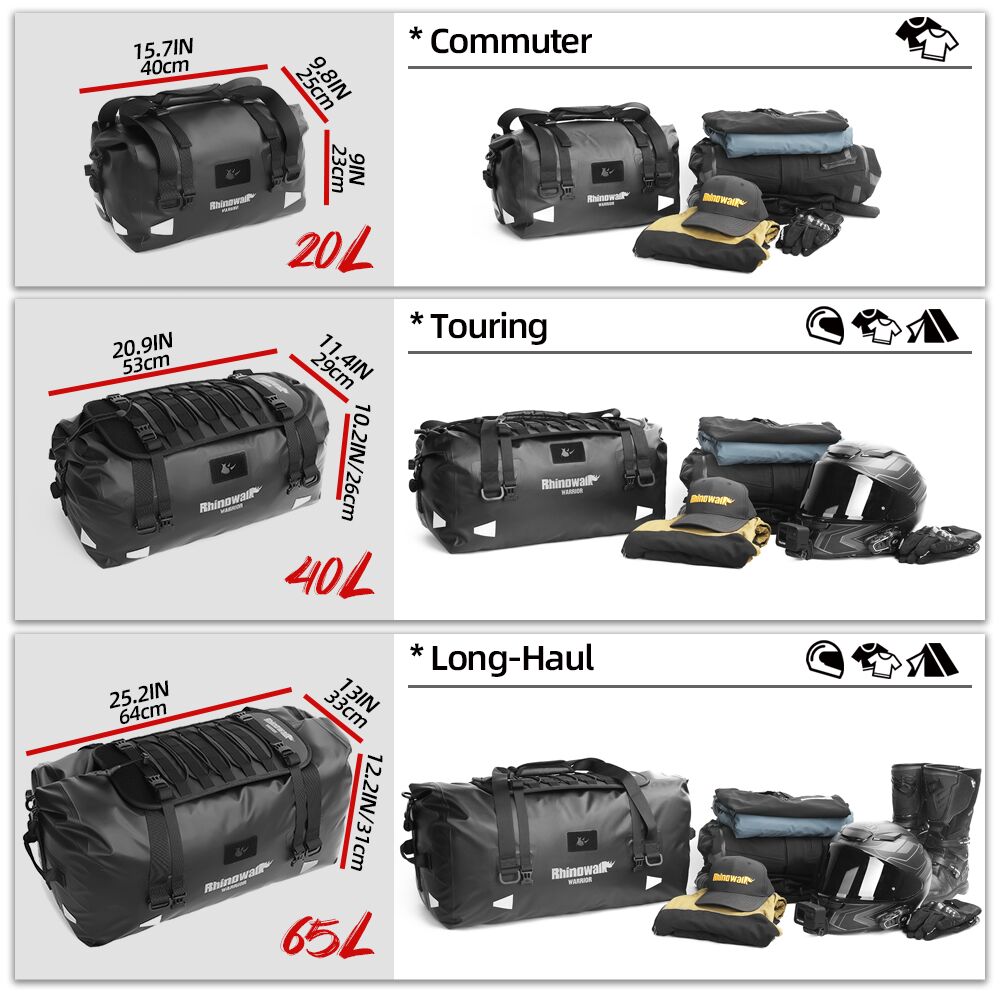 Borsa da coda per moto Rhinowa - Motorcycle Tail Bag Waterproof Roll Top recensione e prezzo