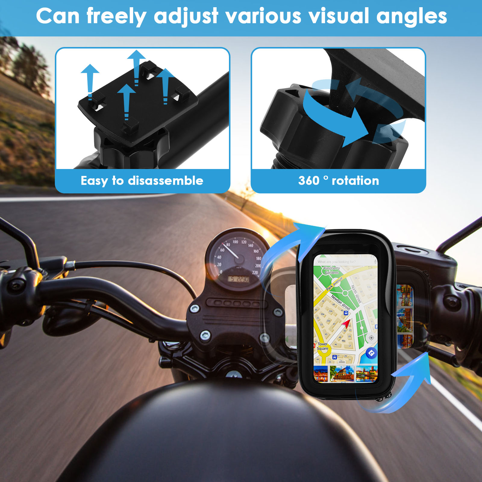 Borsa porta cellulare per bici - Waterproof Motorcycle Handlebar Bag Pouch recensione e prezzo