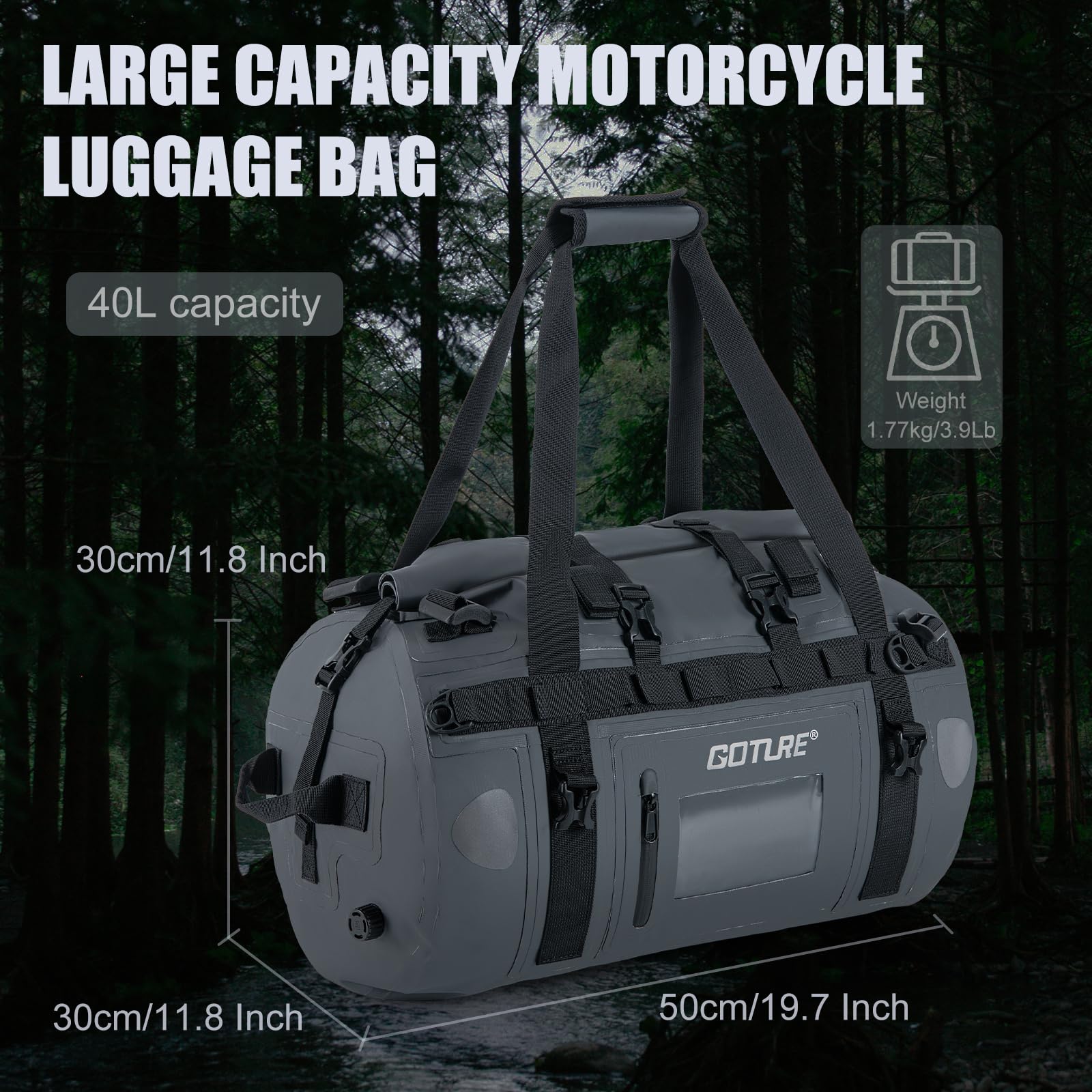 Goture Borsa da moto asciutto  - Motorcycle Tail Bag Waterproof Roll Top recensione e prezzo