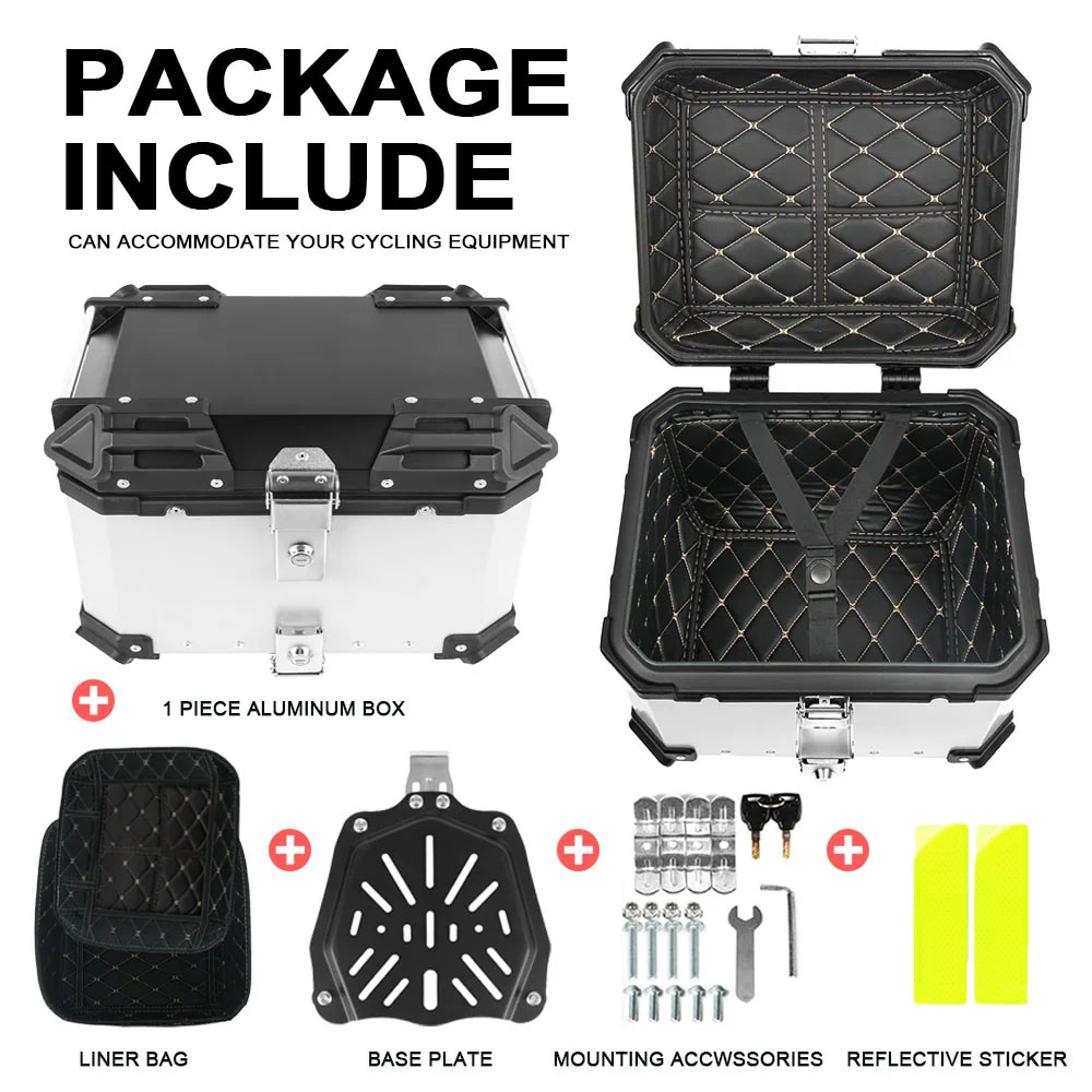 Baule posteriore universale da - Aluminum Top Case Luggage Box 45L 55L recensione e prezzo