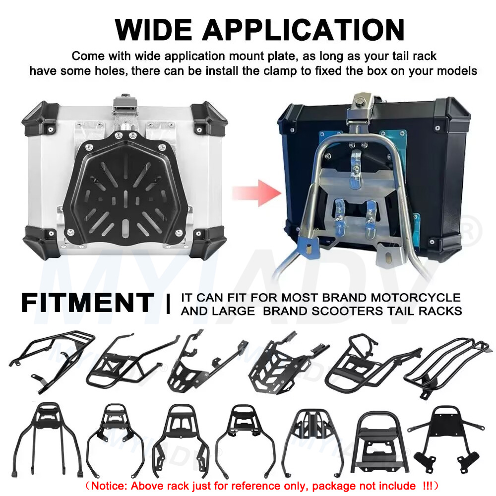 Baule posteriore universale da - Aluminum Top Case Luggage Box 45L 55L recensione e prezzo
