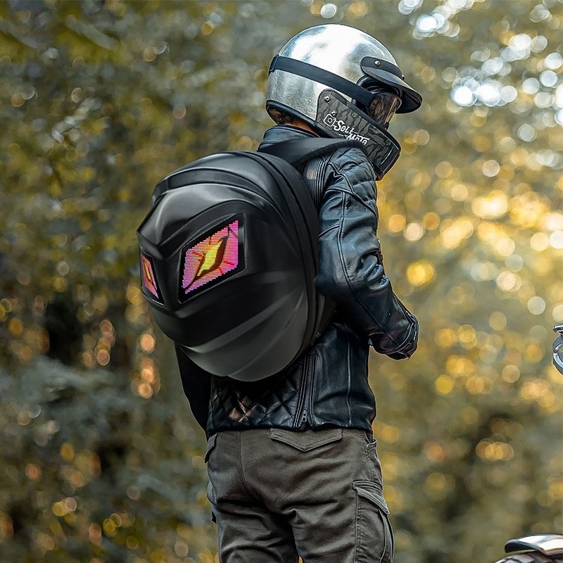 Zaino da moto con luci LED, im - Motorcycle Helmet Backpack Waterproof Led recensione e prezzo