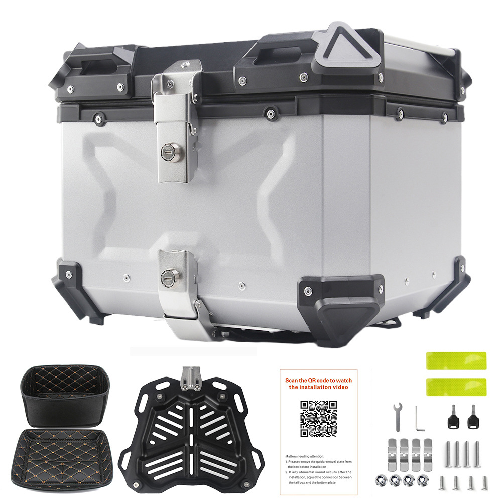 Scatola per moto in alluminio  - Aluminum Top Case Luggage Box 45L 55L recensione e prezzo