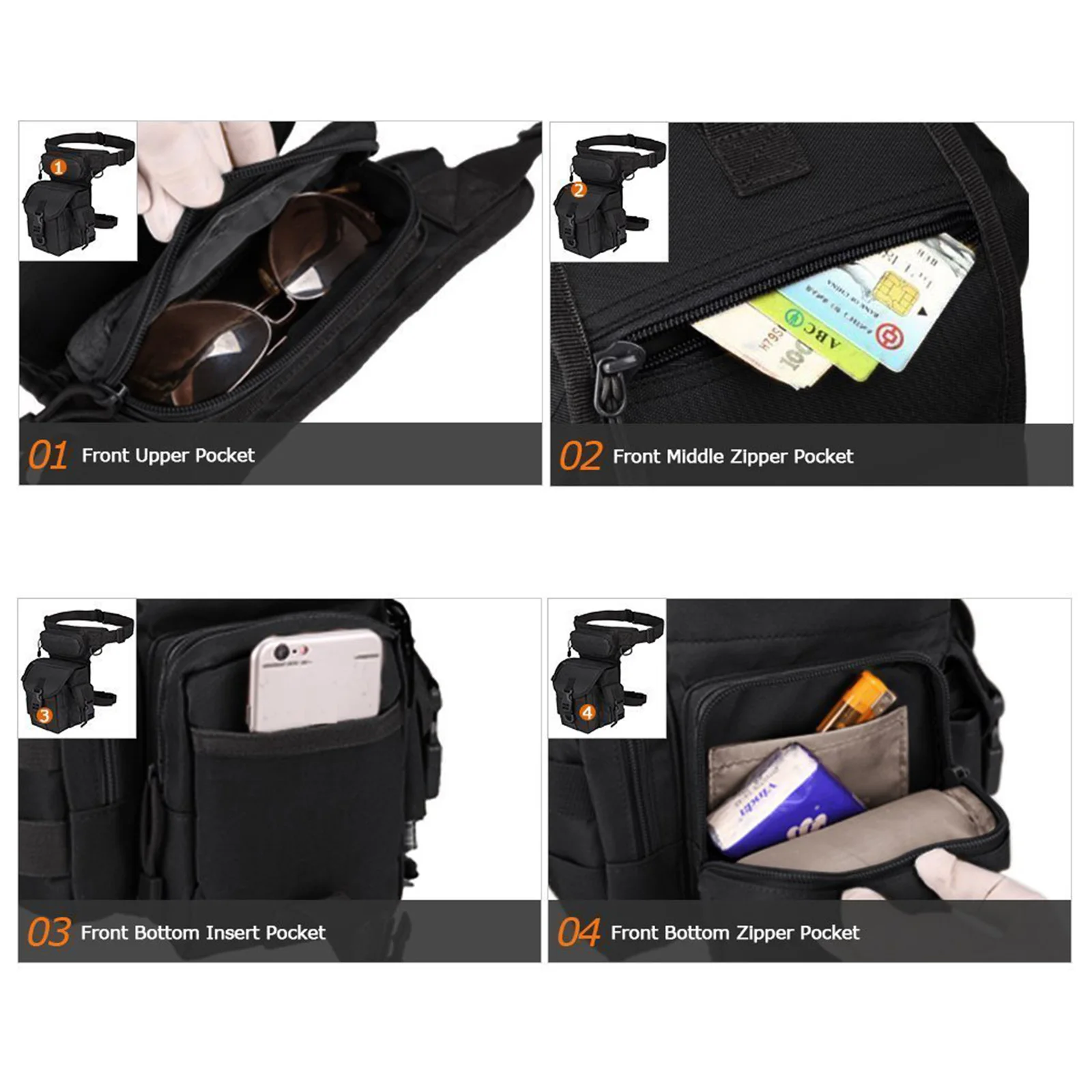 Marsupio tattico per gamba cad - Motorcycle Leg Bag Drop Thigh Pouch recensione e prezzo