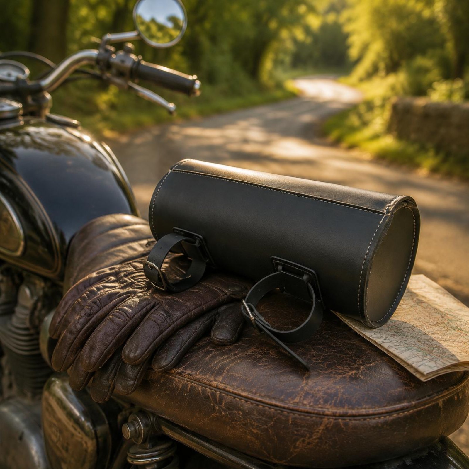 Borsa da moto vintage in pelle - Waterproof Motorcycle Handlebar Bag Pouch recensione e prezzo