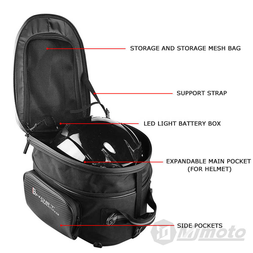 Borsa da moto espandibile per  - Motorcycle Helmet Backpack Waterproof Led recensione e prezzo